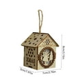 thumbnail image 3 of chaungfeng LED Mini Wooden House Ornament, Christmas Tree Hanging Decoration with Lights, for Holiday Display, Scene Arrangement, 2.8x2x3.15 Inches, 3 of 6