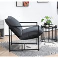 thumbnail image 2 of Silla de acento de terciopelo moderno elegante, silla reclinable contemporánea de marco de metal con cojín de asiento profundo para la oficina en el hogar, 2 of 5