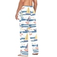 thumbnail image 3 of FORMRS Mens Pajama Pants with Pockets Sleepwear Lounge Bottoms Sizes S-2XL, White Hand Drawn Sailboats, 3 of 7