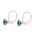thumbnail image 3 of Mauli Jewels 0.20 CTW Natural Blue Round Diamond 3-Prong Martini Leverback Earrings for Women in 14K Rose, White & Yellow Gold, 3 of 8