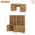 thumbnail image 2 of WAMPAT Home Office Furniture Set, 58" Executive Desk with Charging Station and Drawers, 2-Column 71" Tall Bookcase with Doors and Adjustable Shelves for Living Room, Dark Brown Wood, 2 of 10