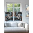 thumbnail image 4 of Sheer Curtains 54 Inch Length 2 Panels Set for Kitchen, Polynesia Texture Semi Sheer Curtains for Windows, Retro Traditional Tribe Turtle Abstract Voile Window Treatments Rod Pocket Curtain, 4 of 7