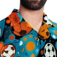 thumbnail image 5 of Football Men's Short Sleeve Poplin Shirt, Button Down Casual Summer Beach Printed Unisex Shirt, 5 of 6