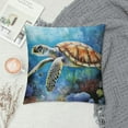 thumbnail image 2 of GOSMITH  Throw Pillow Cover Sea Turtle Ocean Theme Nautical Animal Underwater Marine Plants Seaweed Pattern Wildlife Decor Lumbar Pillow Case Cushion for Sofa Couch Bed Standard Queen, 2 of 5