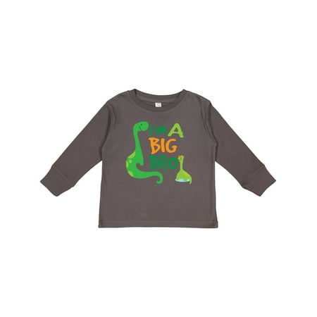 

Inktastic I m a Big Bro Dinosaur Boys Brother Announcement Gift Toddler Boy Girl Long Sleeve T-Shirt