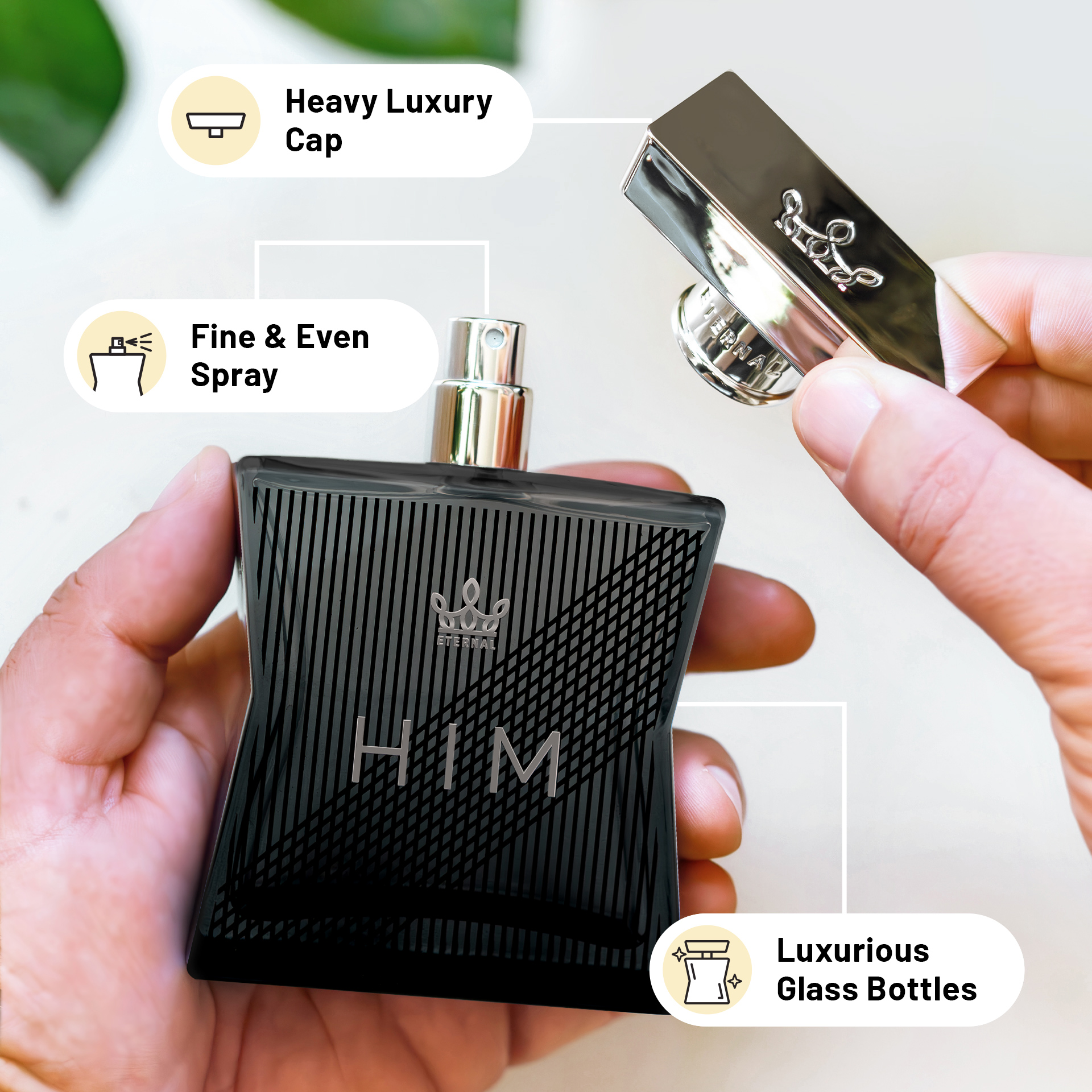 Eternal Fragrance HIM, Clean Citrus, Modern Aromatic Woods Eau de Parfum, Inspired by Myself Cologne for Men, 3.4 oz (100ml) Spray