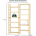 thumbnail image 2 of iSunirm Bookcase with Storage Home Decor Closet Organizers Toy Storage Double Wide 6-Tier Large Open Bookcase with 12 Display Shelves 6ft Tall Freestanding Book Shelf Natural, 2 of 6