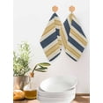 thumbnail image 2 of Yellow Navy Blue Kitchen Dish Towels for Drying Dishes Set of 4, Farmhouse Ombre Abstract Stripes Waffle Weave Microfiber Hand Tea Bathroom Towels Quick Dry & Absorbent Towel 12x12, 2 of 7