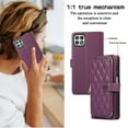 thumbnail image 2 of Nalacover for Samsung Galaxy A22 5G Premium PU Leather Crossbody Case with Shoulder Strap & Wrist Strap,Shockproof Magnetic Flip Kickstand Credit Card Slots Zipper Wallet Phone Case,Darkpurple, 2 of 12