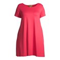 Ella Samani Women's Plus Size Short Sleeve Tshirt Dress with Pockets
