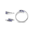 thumbnail image 4 of Gem & Harmony 1/5 Carat (Ctw) Three Stone Tanzanite Ring Band in Sterling Silver for Women, 4 of 5