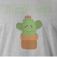 thumbnail image 2 of 9 Crowns Tees Unisex Catus Need Hug Funny T-shirt (Unisex Grey, Small), 2 of 3