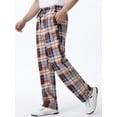 thumbnail image 4 of Mens Plaid Pants Flannel Keep warm Double-faced pile Trousers Double-pocket storage Pajama Pants, 4 of 9