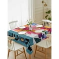 thumbnail image 2 of Spring Daisy Rectangle Tablecloth, Turquoise Modern Abstract Art Dots Floral Waterproof & StainResistant Tablecloth, Washable Oil-proof Table Cover for Dining/Party/Wedding/Camping/Buffet 60x102 In, 2 of 9
