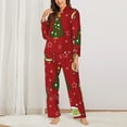 thumbnail image 3 of Disketp Pajamas Set Long Sleeve Sleepwear Womens Button Down Nightwear Pj Sets-Avocado Christmas, 3 of 9