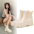 thumbnail image 1 of Botas de lluvia de fondo grueso de moda para mujer, botas de lluvia de fondo suave antideslizantes con tubo medio impermeables, 1 of 6