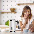 HadinEEon Milk Frother, 3in1 Electric Milk Frother and Steamer Hot