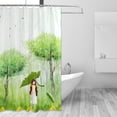 thumbnail image 2 of Coolnut Hello Spring Girl Bath Shower Curtain Liners 72"x72", 100% Polyester C-Shaped Curtain Hook Modern Bathroom Decoration 1 Panel, 2 of 4