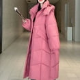 thumbnail image 6 of TKLPEHG Women Jacket Winter Thickened Long Down Jacket Parka Warm Overcoat Hooded Puffer Jacket Outerwear with Pockets (Pink,XL), 6 of 9