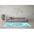 thumbnail image 3 of Ahgly Company Indoor Round Abstract Light Blue Contemporary Area Rugs, 5' Round, 3 of 4
