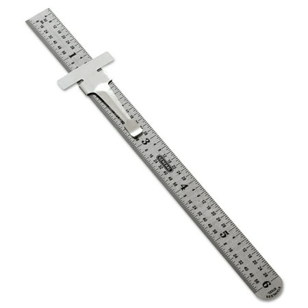 General Precision Stainless Steel Ruler, Standard/Metric, 6 in ...