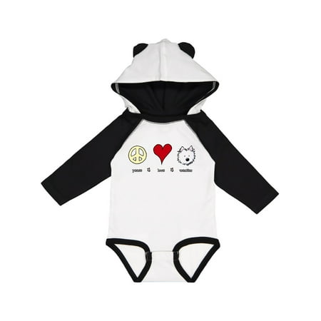 

Inktastic Peace Love Westies Gift Baby Boy or Baby Girl Long Sleeve Bodysuit