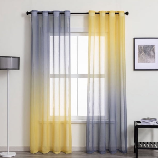 Nvzi Cortinas transparentes con textura para cubrir ventanas, paneles transparentes que aportan privacidad,sala de estar, patio, puerta de vidrio (2 piezas, 78,7 x 39,3 pulgadas, A54)