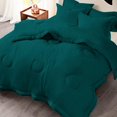 thumbnail image 2 of 600TC- 1 Piece Luxury Round Circle Design Comforter, 300 GSM All Season, 100% Egyptian Cotton - OverSized King Plus Size ( 120" x 128" ) Inches, 1Pc Comforter Only, (Solid Teal), 2 of 7