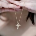 thumbnail image 5 of Rosec Jewels Lab Grown Diamond Cross Necklace with Heart (EF-VS Quality Diamond, Chain Included) - Ready to Gift for Christmas, 10K Yellow Gold, 5 of 8