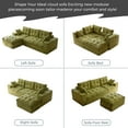 thumbnail image 4 of BYBYME 104"Modular Sectional Cloud Couch with Ottoman,Oversized L-Shaped Corduroy Sofa,Cloud Boneless Couch with Layered Cushion for Living Room,Green, 4 of 9