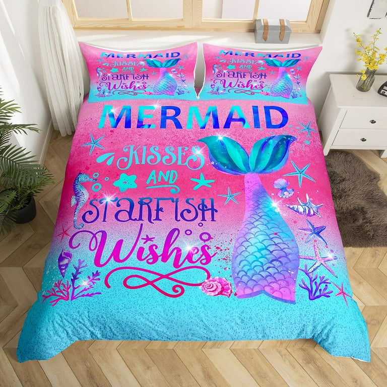 Mermaid comforter queen cheap