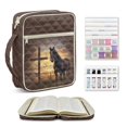 thumbnail image 2 of Pzuqiu Cross Horse Bible Carrying Case for Women Bible Study Supplies Quilted Scripture Case Church Bag Protective Large Bibles Bag with Pockets Vintage Tote Bags for Book Lovers, 2 of 7