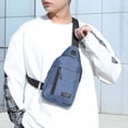 thumbnail image 4 of Bolso De Pecho Bolso Riñoneras informales para hombre, riñoneras de poliéster antirrobo para senderismo, montañismo, 4 of 7