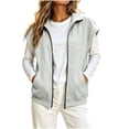 thumbnail image 2 of WIZUTIZ Women's Sleeveless Zip Up Hoodie Jacket with Pockets Solid Color Casual Vest Outerwear for Spring Fall, 2 of 8