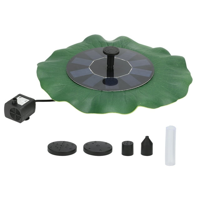 Bomba de agua solar de 5 V y 1,6 W, fuente flotante para decoración de exteriores, con batería de litio de 800 mA, decoración de hojas de loto.
