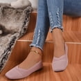 thumbnail image 6 of UDAUDU Women's Knit Ballet Flats Breathable Slip On Shoes Square Toe Business Casual Flats Comfortable Dressy Walking Shoes Pink 8 Wide, 6 of 6