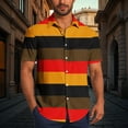 thumbnail image 2 of Mens Shirts Under $10 Striped Shirts for Men 2026 Summer Button Down Lapel Shirts Casual Short Sleeve Tee Tops Vacation Beach T Shirts Orange XXXL, 2 of 6