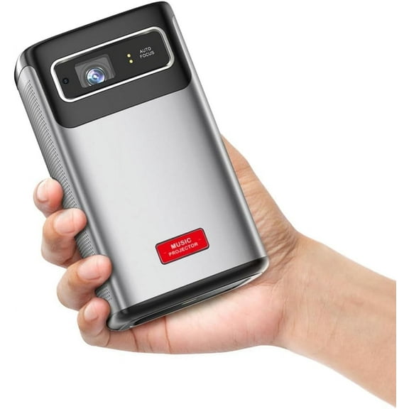 Mini DLP Projector 200 ANSI HD Video/Android 9.0 2GB 32GB/Touchpad/TOF Autofocus/Wired and Wireless Same Screen/3D DLP /8000mAh Battery/Built-in 10W Speaker/Built-in App Store/storage box