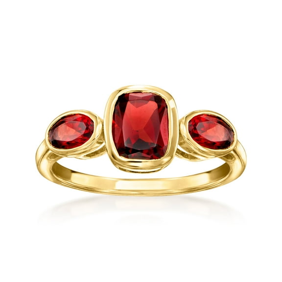 Ross-Simons 2.70 ct. t.w. Garnet 3-Stone Ring in 18kt Gold Over Sterling, Women's, Adult