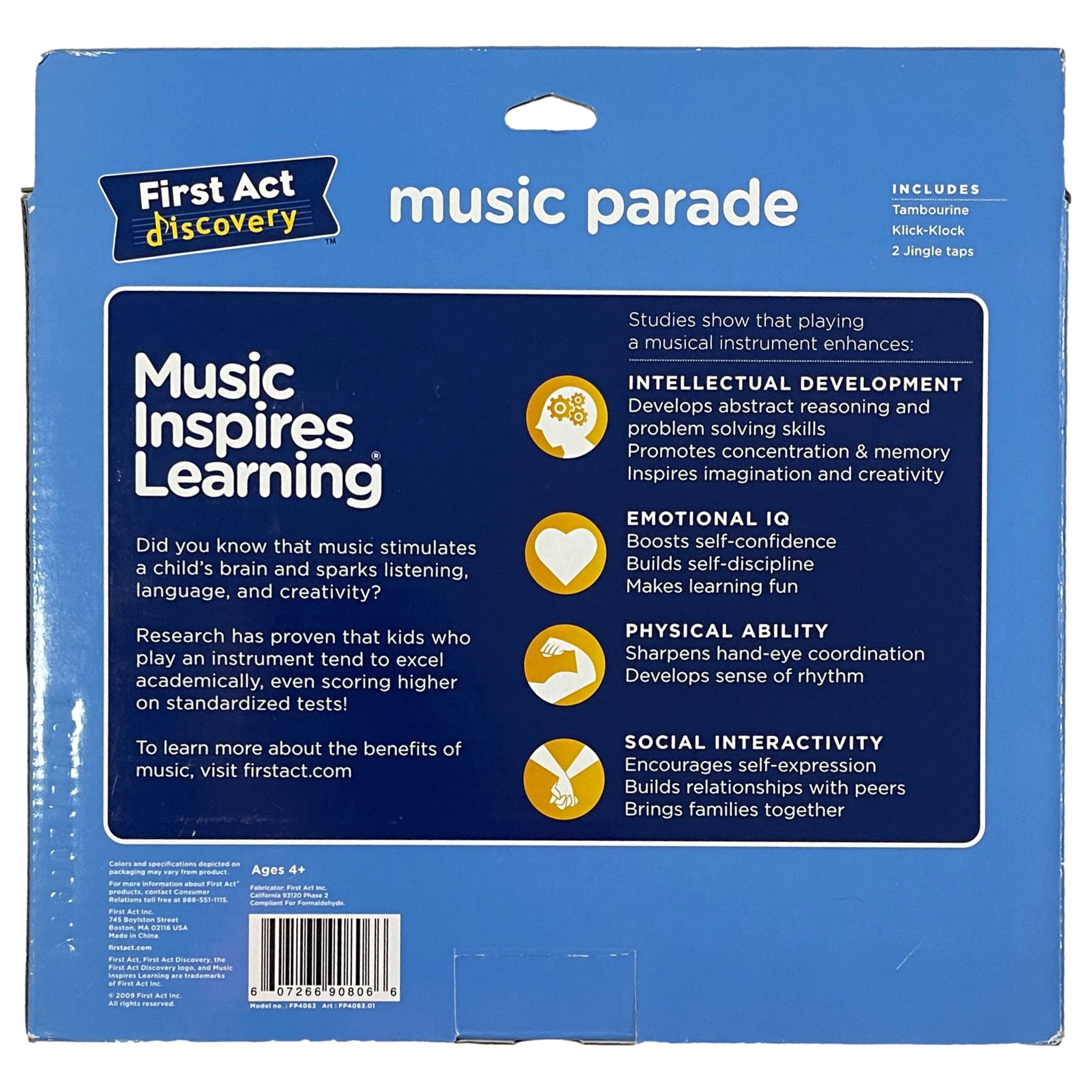 First Act Music Parade 4 piece Musical Instruments Set with Tambourine