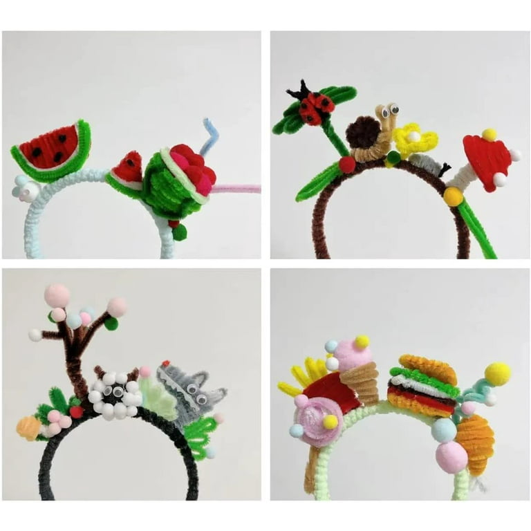 TOAOB 120pcs Black Pipe Cleaners Bump Pipe Cleaners Chenille Stems Craft  Supplies Bending Plush 13mm x 12 inch for Handmade DIY Art Craft