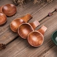 thumbnail image 4 of OULII 4Pcs Small Wooden Soy Sauce Dishes with Unique Design for Home and Restaurant Use, 4 of 5