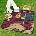 thumbnail image 6 of Marble Texture Picnic Blanket Waterproof Outdoor Beach Blanket Hand-held Pad Suitable for Travel, Camping, Beach, Family Gatherings, 6 of 7