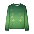 thumbnail image 4 of St. Patrick's Day Sweatshirt for Women Waffle Knit Crewneck Long Sleeve Casual Loose Fit Pullover Sweatshirts (L, Green), 4 of 5