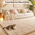 thumbnail image 3 of Pentantan Shag Area Rugs, 8ft x 10ft Soft Fluffy Indoor Carpet for Living Room Bedroom Decor, Camel, 3 of 8