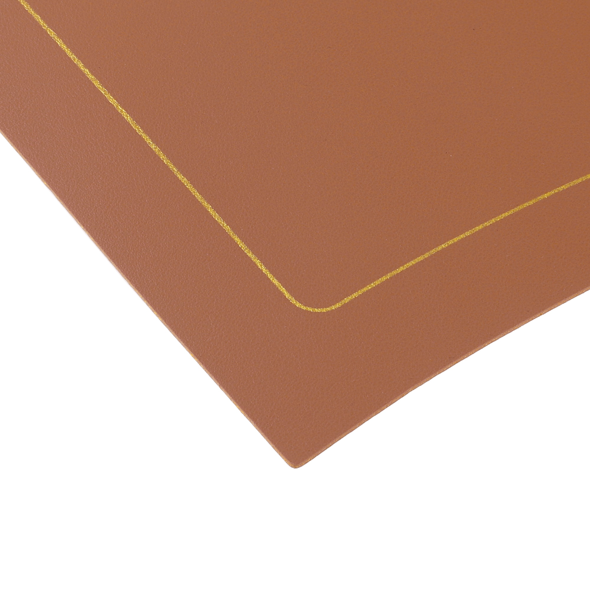 Unique Bargains Set of 6 Wedge Faux Leather Heat Resistant Wipe Clean Round Table Mats Brown