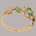 thumbnail image 3 of LBG British Made Traditional Solid 9k Rose Gold Ring with Natural Emerald & Opal Womens Promise Ring - 33 size options - Size 4.25, 3 of 7