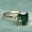 Emerald Four Claw Ring, variant on Unisex Retro Ring Emerald Gemstone Square Alloy Inlaid Four Claw Rhinestones Design Weddings Jewelry Statement