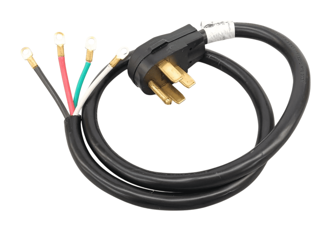 Electrical Range 4' Power Cord, 40 Amp, 4 Prong Wire, 125/250V, SRC4-40-4