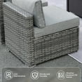 thumbnail image 5 of Ovios 6 Pieces Patio Fire Pit Set Outdoor Wicker Conversation Set with Wood Burning Fire Pit,Dark Gray, 5 of 7